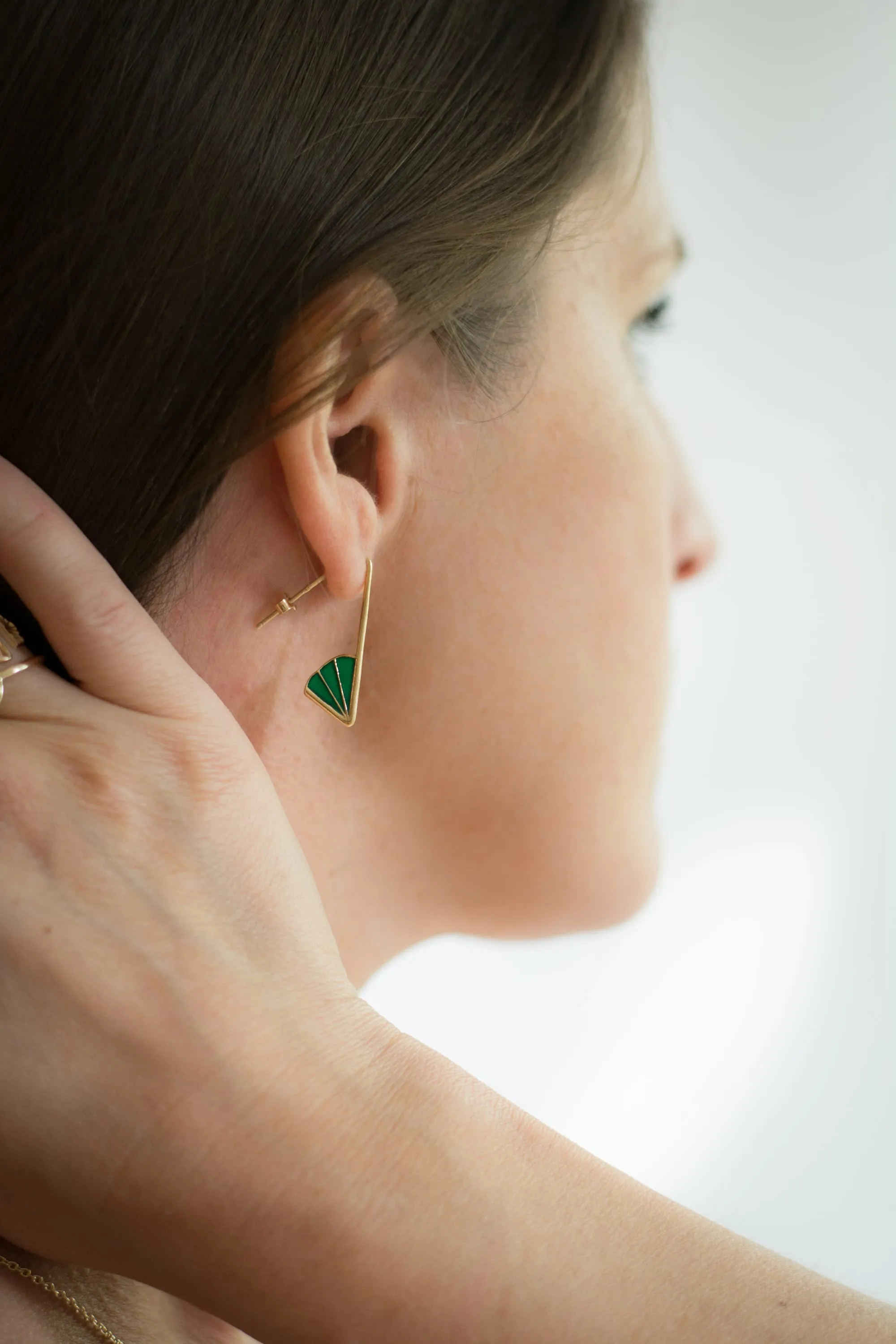 Wedge Angle Earrings, Enamel
