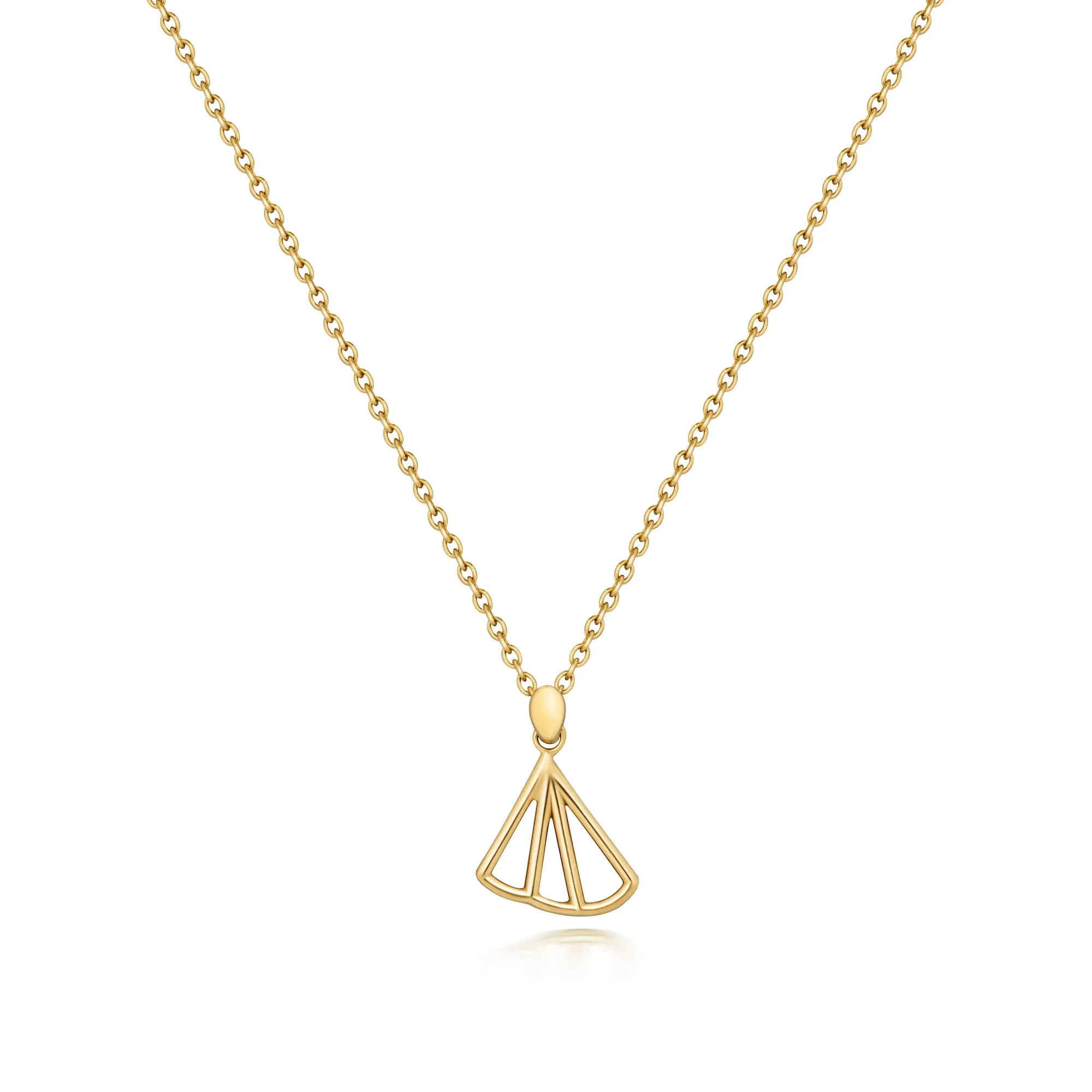 Wedge Fan Necklace, Gold
